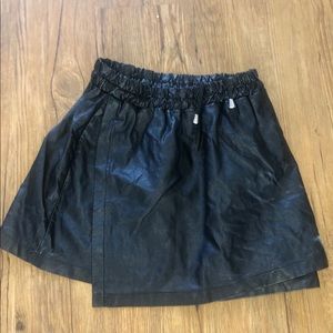 Black Faux Leather Skirt